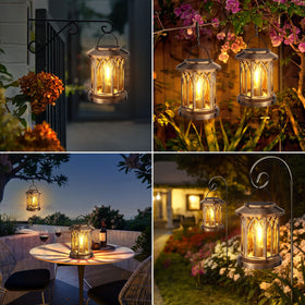 WdtPro solar lantern on a front porch enhances curb appeal.