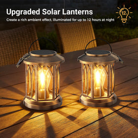 WdtPro solar lantern lights a garden path with gentle, durable glow.