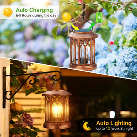 WdtPro copper lantern along garden path creates inviting ambience.