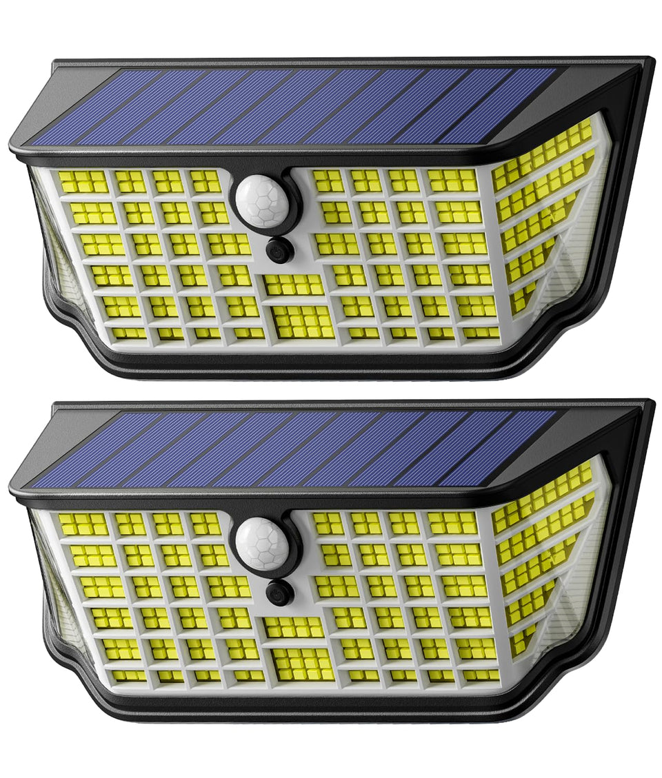 WdtPro solar lights front view lighting the entry with broad coverage