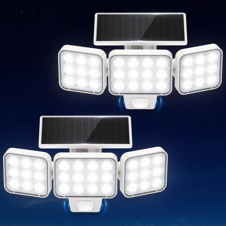 WdtPro solar lights with triple-head design brighten walkways at night