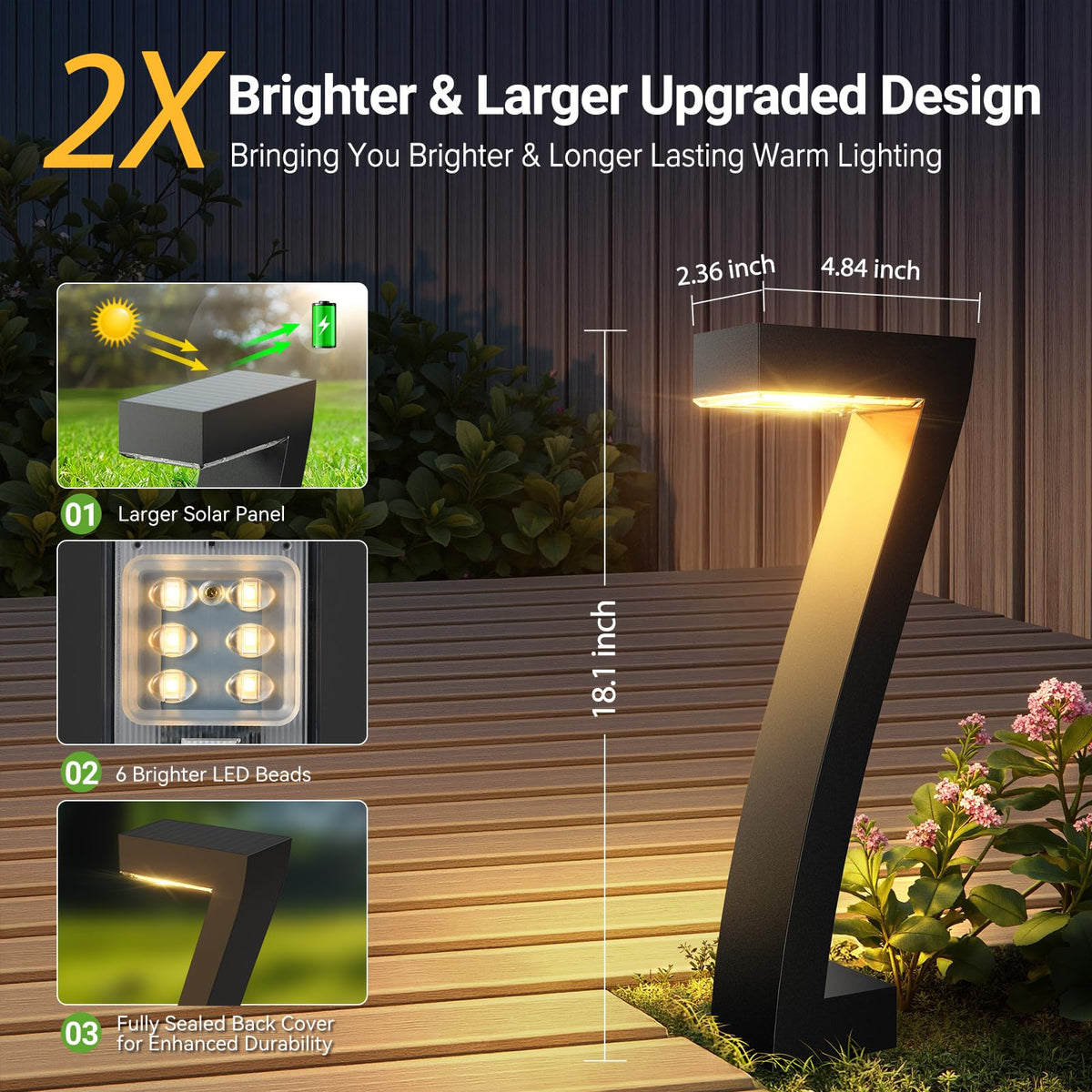 WdtPro warm white glow lights walkways for inviting nighttime ambiance