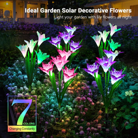 WdtPro lily flowers provide decorative color changing glow for outdoor spaces