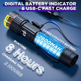 WdtPro UV flashlight IP65 aluminum body withstands rain and rugged outdoor conditions.