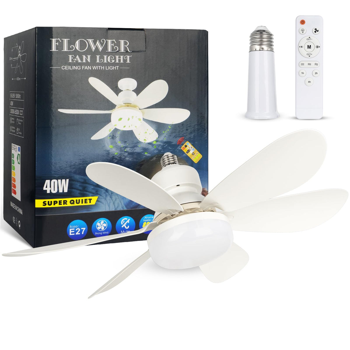 We Charger socket fan light installation view showing easy, tool-free setup.
