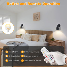 Weaboopre battery-powered lamp bulb with E26 base for non-hardwired fixtures.