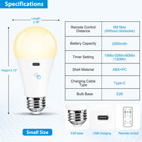 Weaboopre E26 lightbulb with 3-color temperatures for warm to cool ambiance.