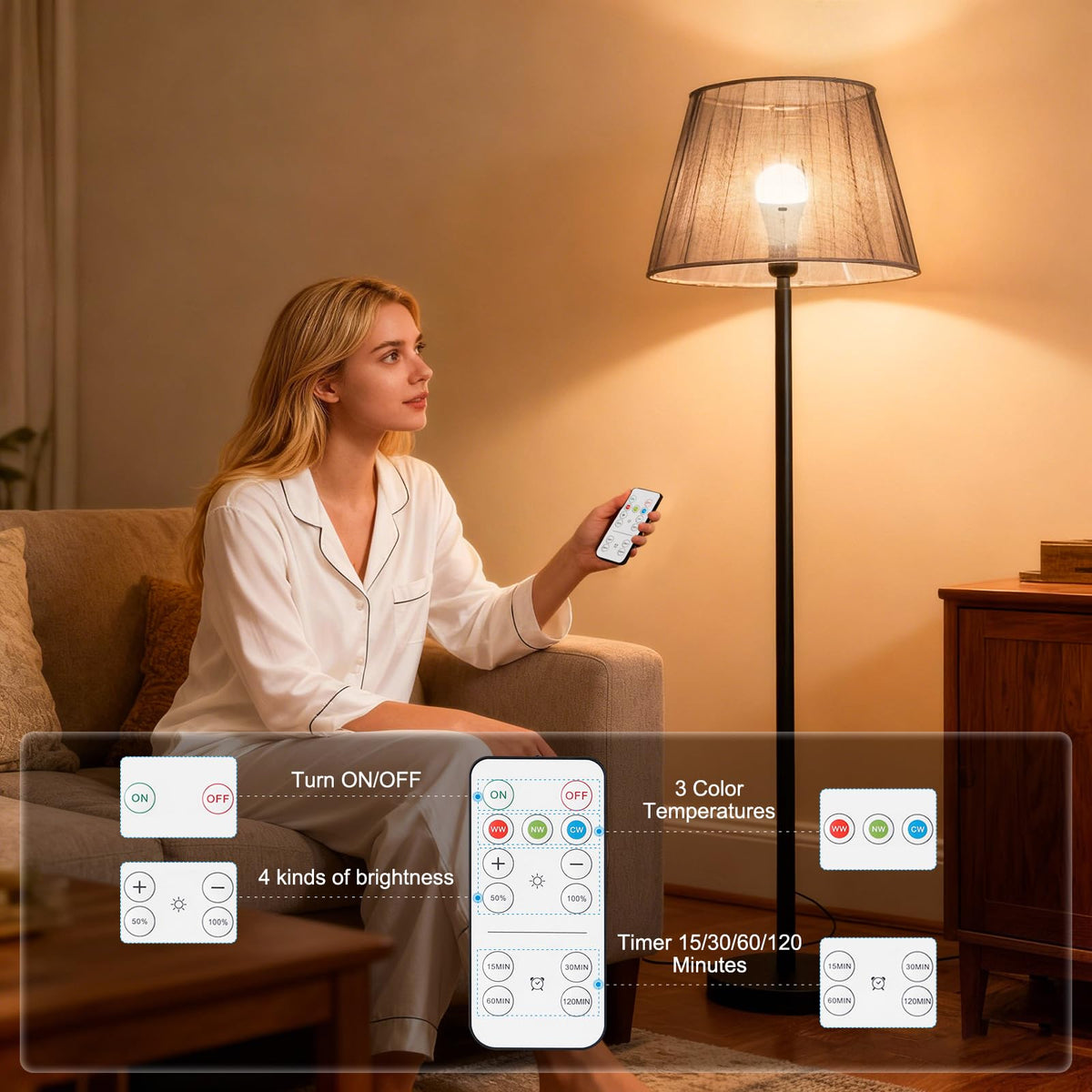 Weaboopre E26 lightbulb timer feature to conserve energy automatically.