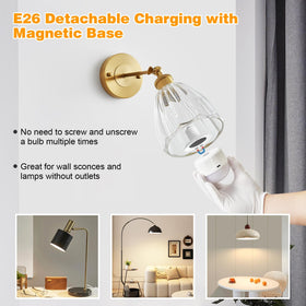 Weaboopre LED bulb with remote, 2000mAh battery for wireless convenience.