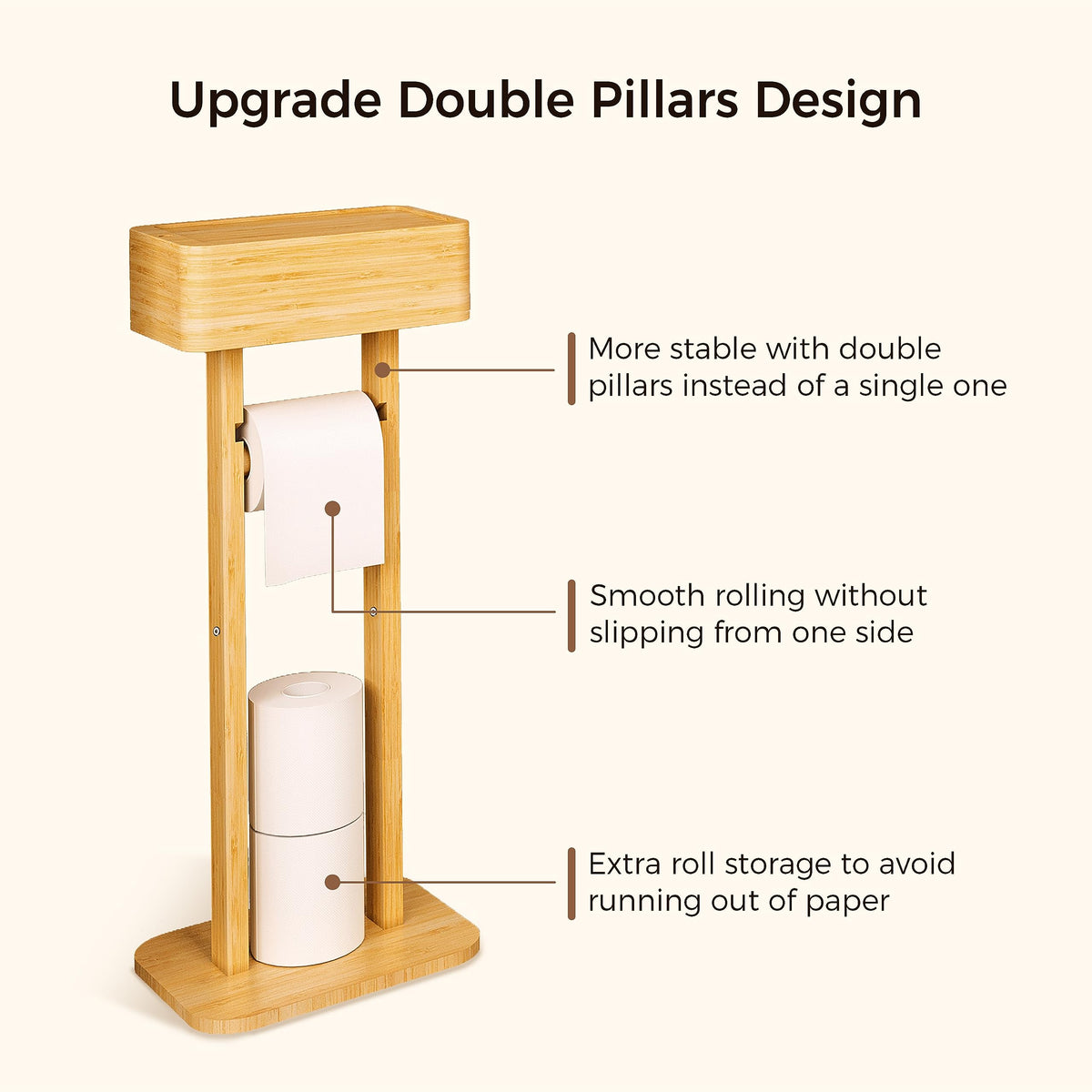 Wealone bamboo material adds natural, stylish appeal to any bathroom