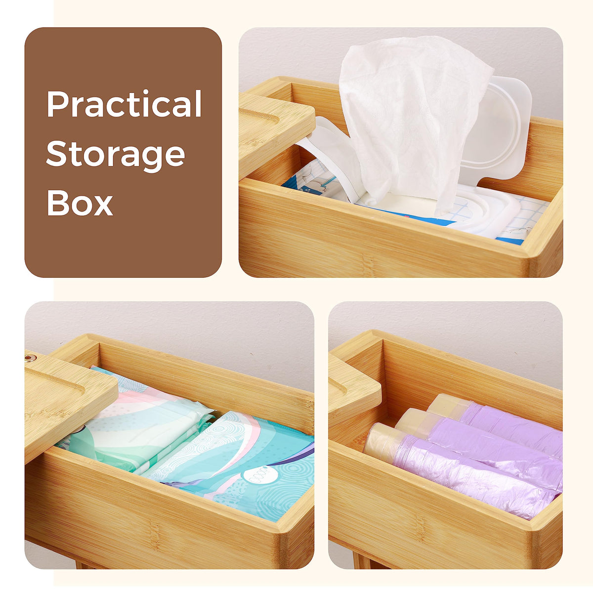 Wealone bottom shelf stores one active roll and two extras