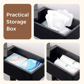 Wealone bottom shelf stores extra toilet paper rolls for peace of mind.