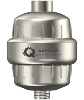 weaqua heavy-duty shower filter package reduces impurities for cleaner showers.