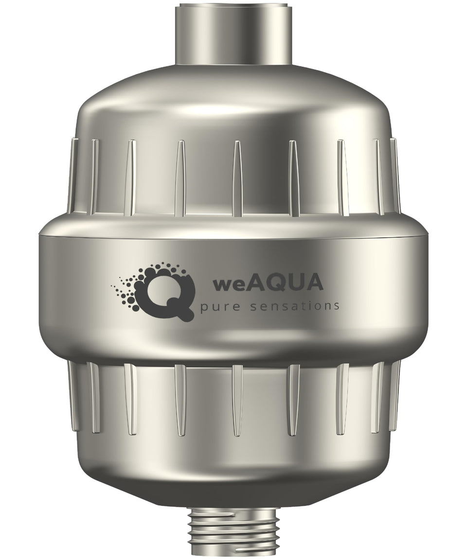 weaqua heavy-duty shower filter package reduces impurities for cleaner showers.