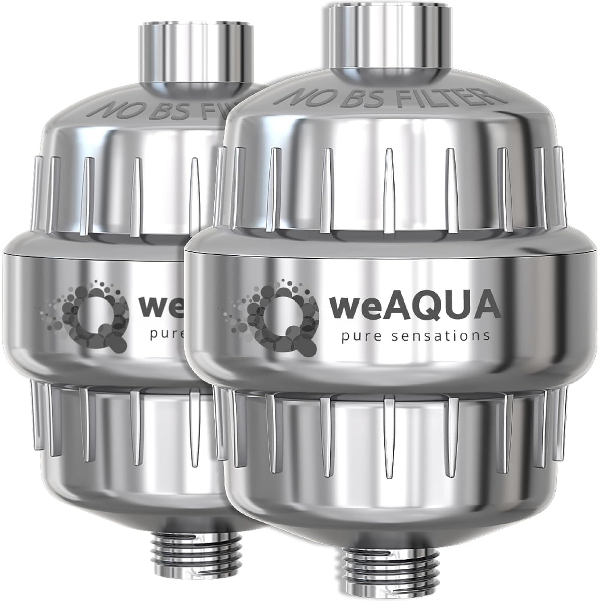 weaqua heavy-duty shower filter 2-pack in chrome for cleaner water and better skin