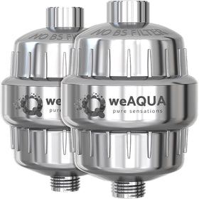weaqua heavy-duty shower filter 2-pack in chrome for cleaner water and better skin