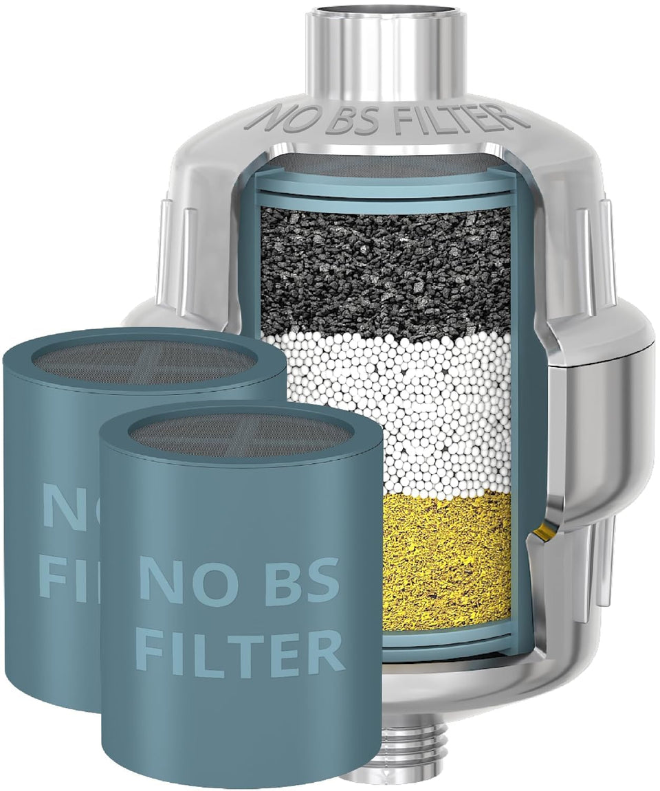 WEAQUA heavy-duty shower filter in chrome improves water quality by reducing impurities