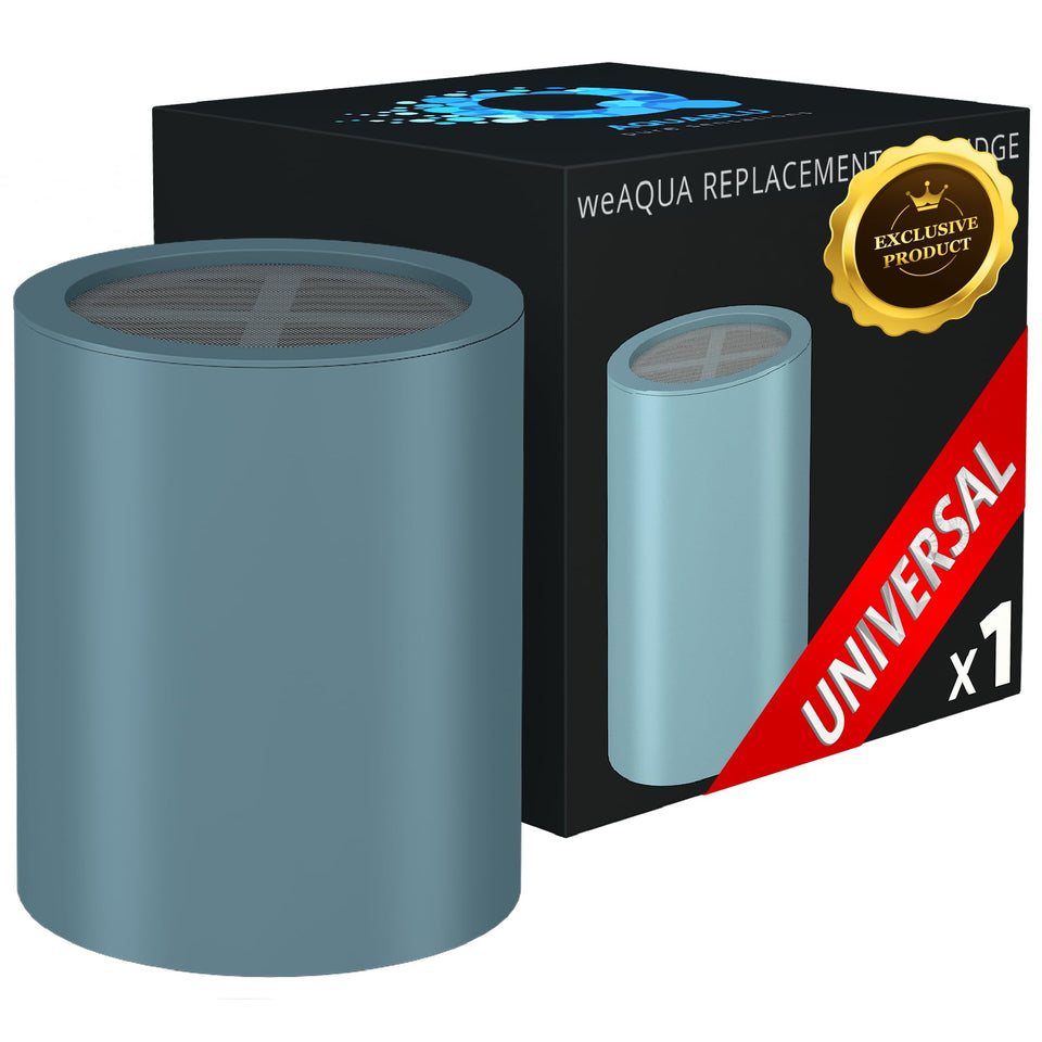 weAQUA heavy duty shower filter teal shell reduces impurities for cleaner showers