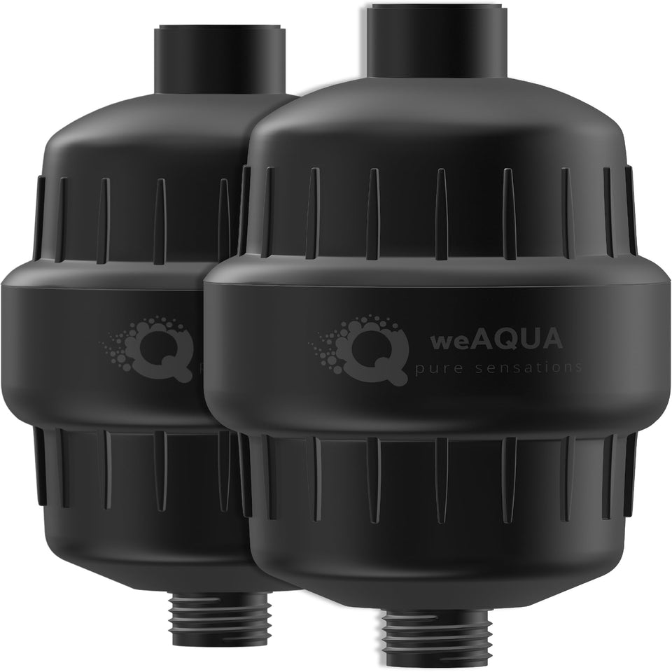 WEAQUA heavy-duty shower filter two-pack, quick install and cleaner water.
