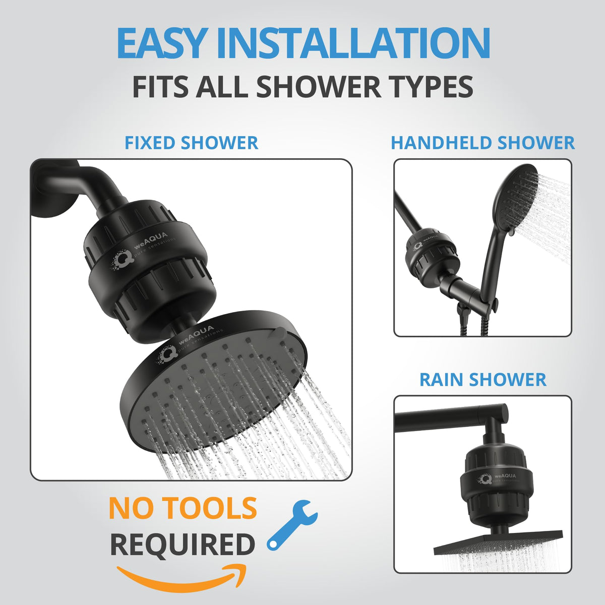weaqua reduced lime scale visuals illustrate cleaner shower areas over time