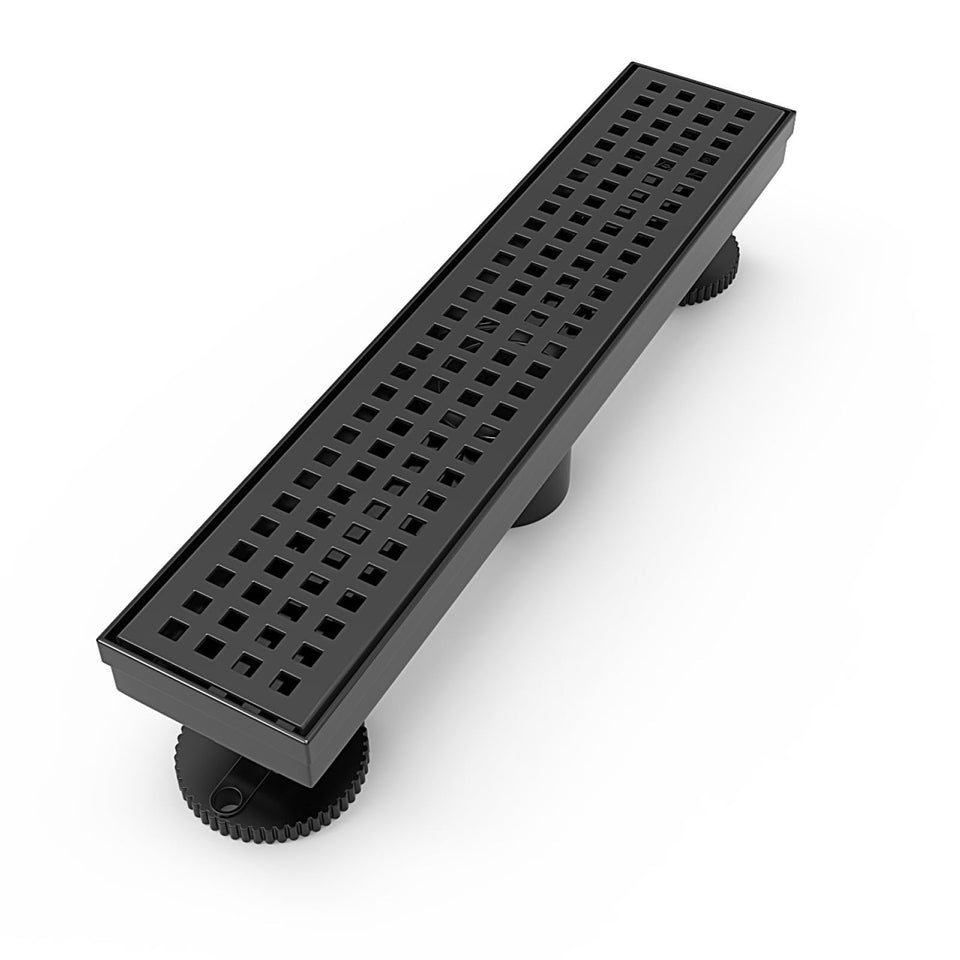 WEBANG 12-inch linear shower drain cover and grate for fast drainage and debris blocking.