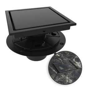 WEBANG 6-inch square shower drain top view showing efficient drainage for tiled showers.