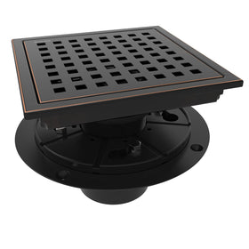 Webang 6-inch square drain with oil rubbed bronze finish enhances bathroom drainage