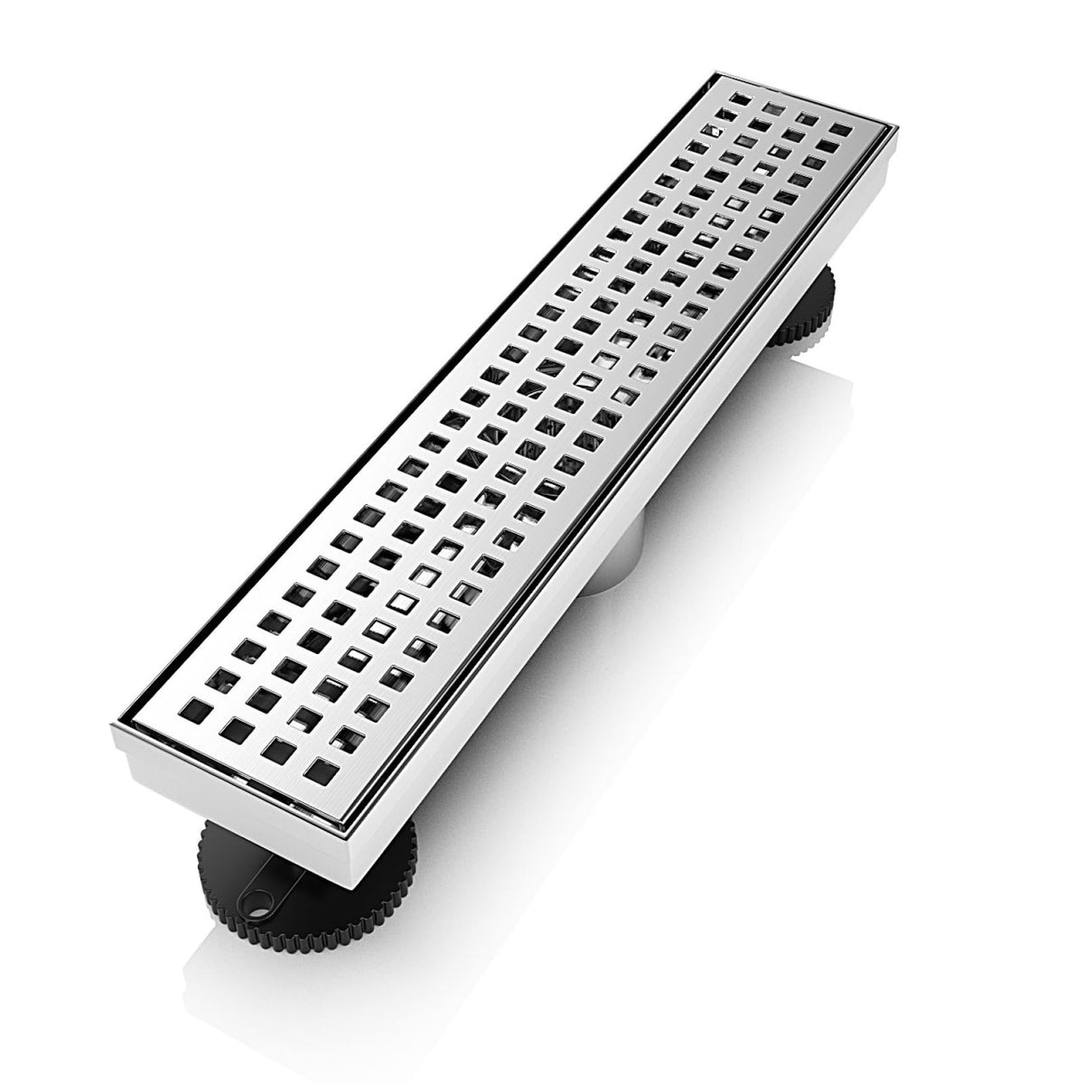 WEBANG 12 inch shower drain with rectangular cover grate for quick drainage