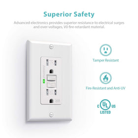 WEBANG Compact GFCI receptacle for easy box installation.