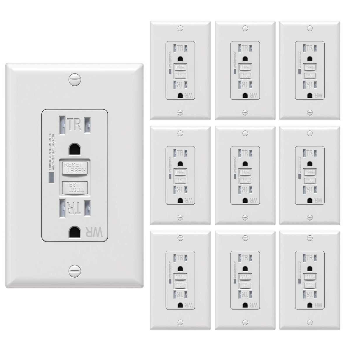 WEBANG Self-Test GFCI outlet with LED indicator for quick safety checks.