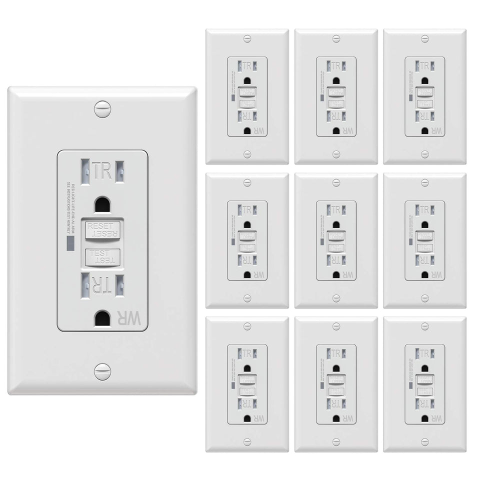 WEBANG Self-Test GFCI outlet with LED indicator for quick safety checks.