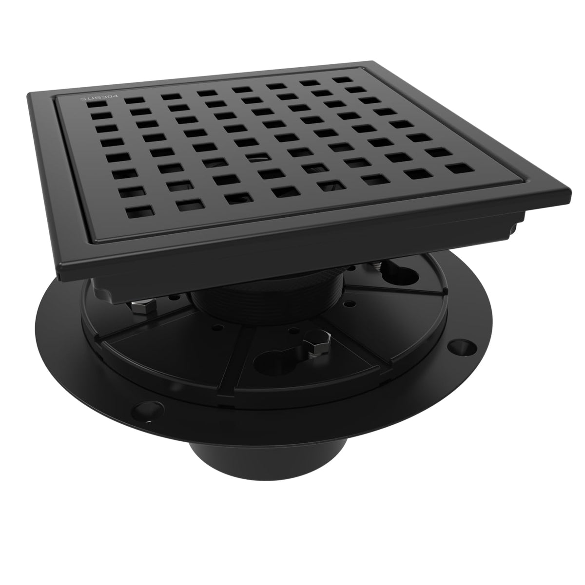WEBANG square 6in shower drain with flange for fast drainage and sleek look.