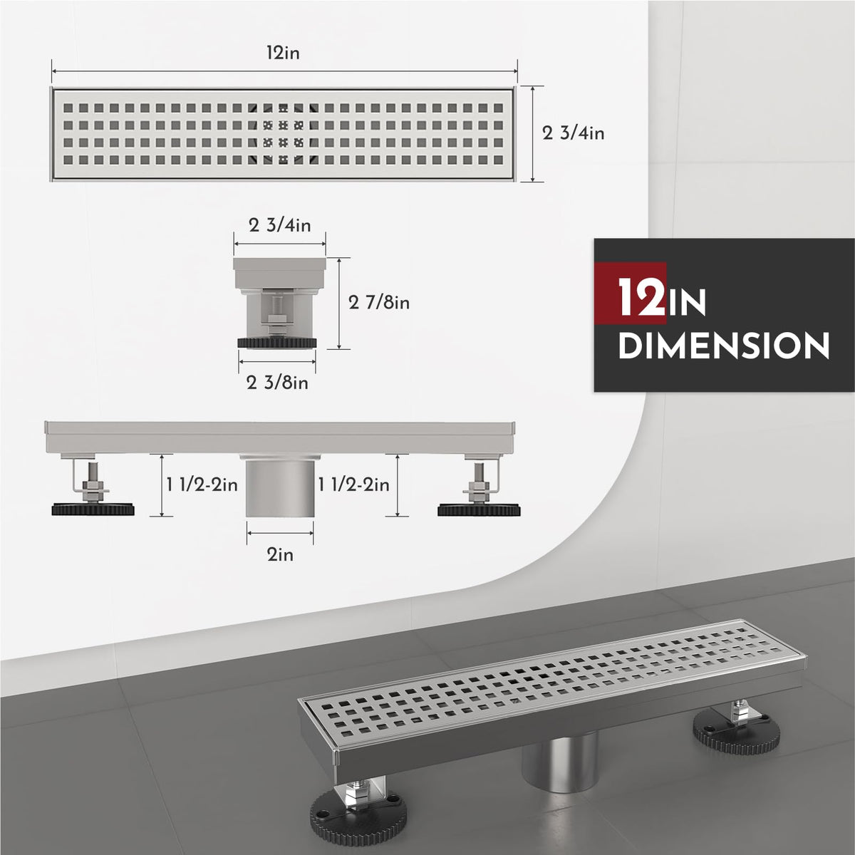 WEBANG square hole pattern grate promotes smooth water flow and debris blocking