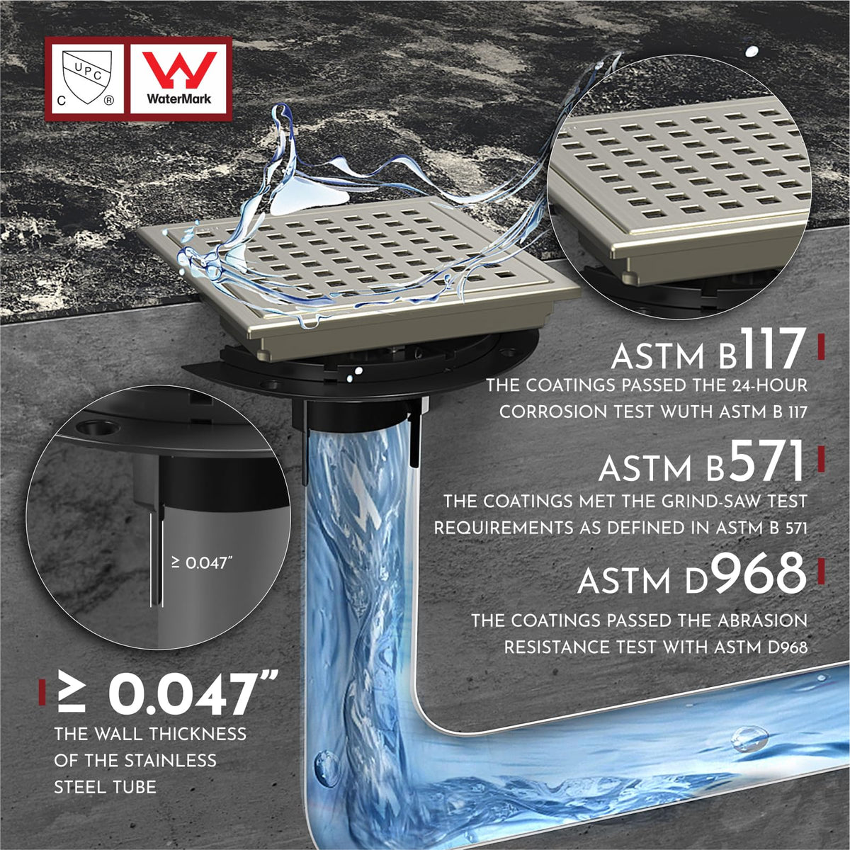 WEBANG WaterMark and CUPC certified for safety and durability