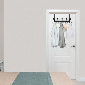 WEBI back-of-door rack keeps coats and towels accessible yet out of the way.