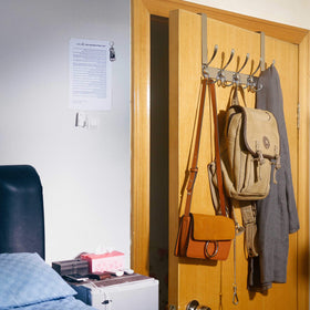 WEBI back-of-door rack fits entryways and bathrooms.