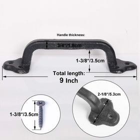 WEBI cast-iron barn door handle in black provides a durable grip
