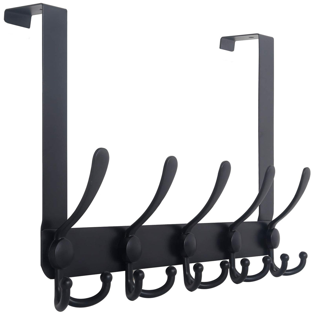 WEBI over the door hook with five tri hooks keeps coats organized.