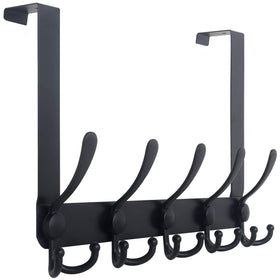 WEBI over the door hook with five tri hooks keeps coats organized.