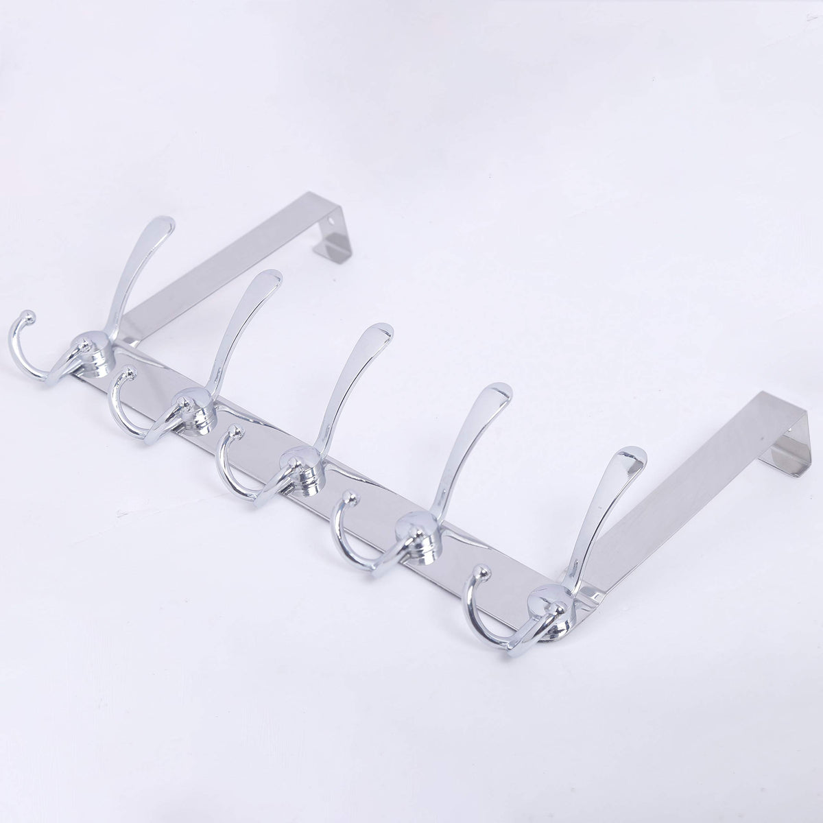 WEBI silver finish door hook blends with modern decor.