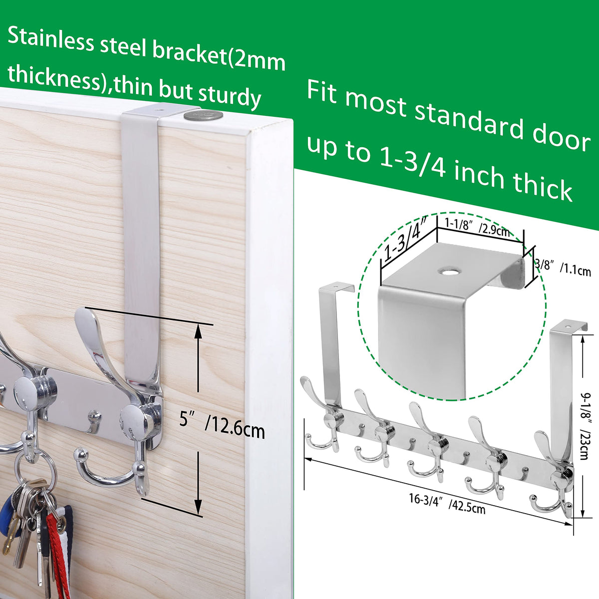 WEBI slim top bracket design allows easy door closing.