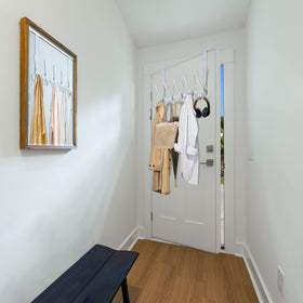 WEBI five hooks for towels and clothes provide practical behind-the-door storage.