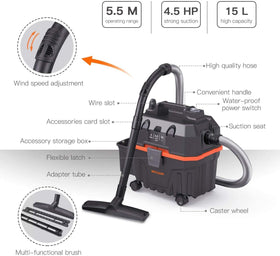 WECLEAN V7 1200W suction delivering strong wet and dry cleaning power.