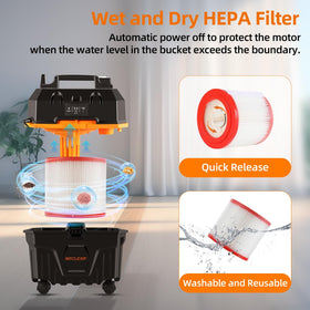 WECLEAN V7 extended reach with 18.5 ft cord and hose for large areas.