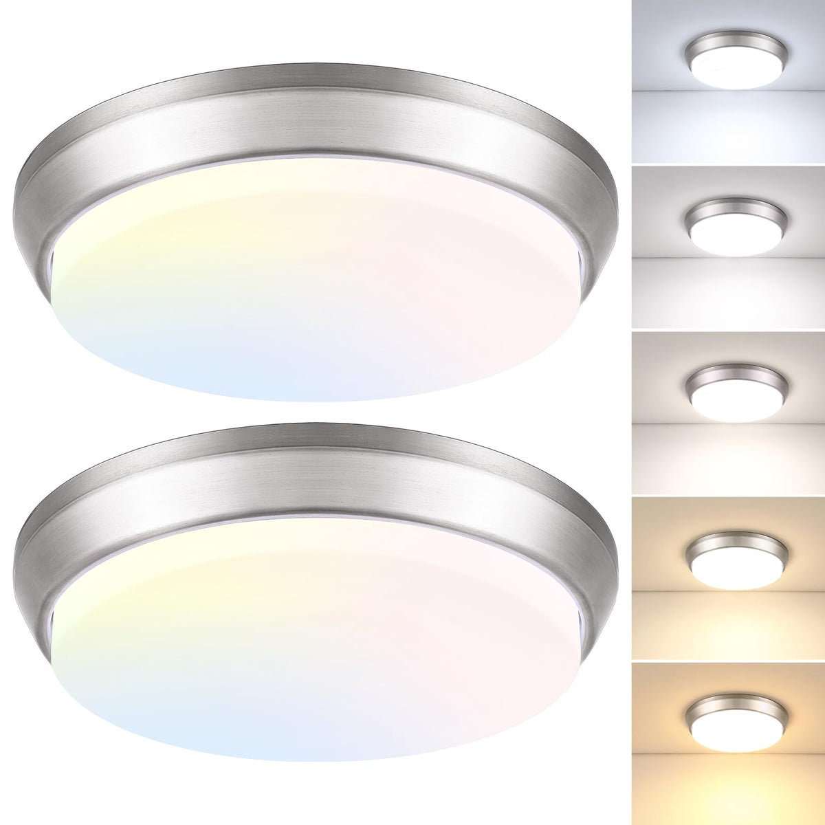 Weddeg 13-inch dimmable LED ceiling light full view for bright, even illumination