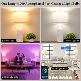 Weddeg table lamps with E26 socket for easy bulb swaps.