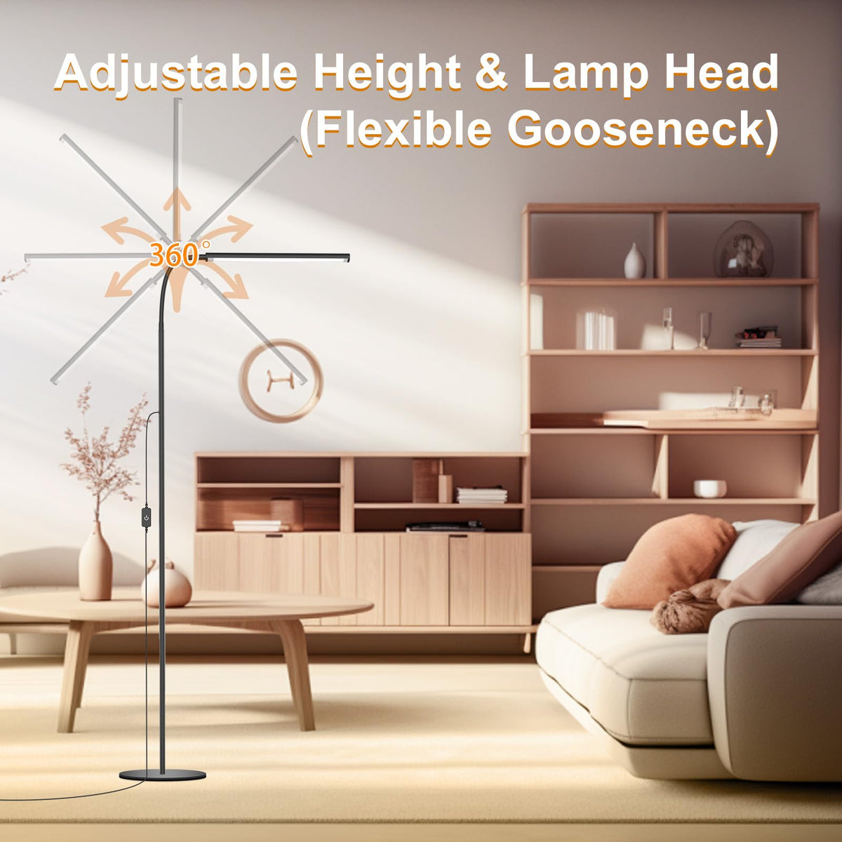 WEDEESUN floor lamp non-flicker eye-caring illumination close-up.