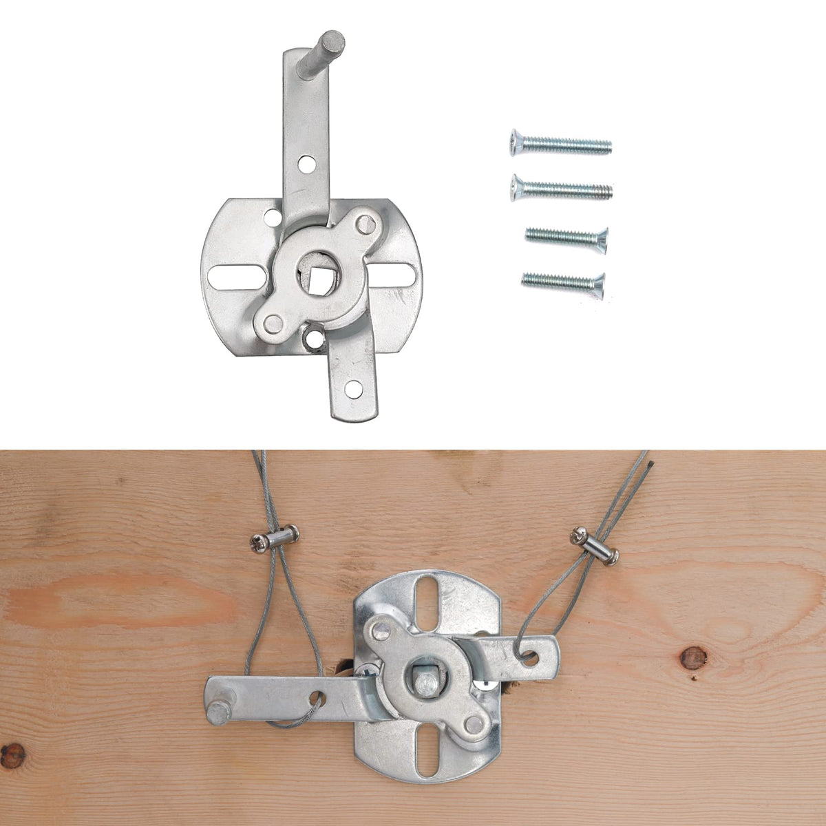Wedelweib garage door hardware kit shows included screws and bolts.