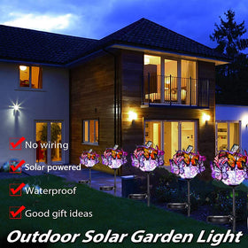Weepong solar flower stakes showcase 18 butterflies for yard decor.