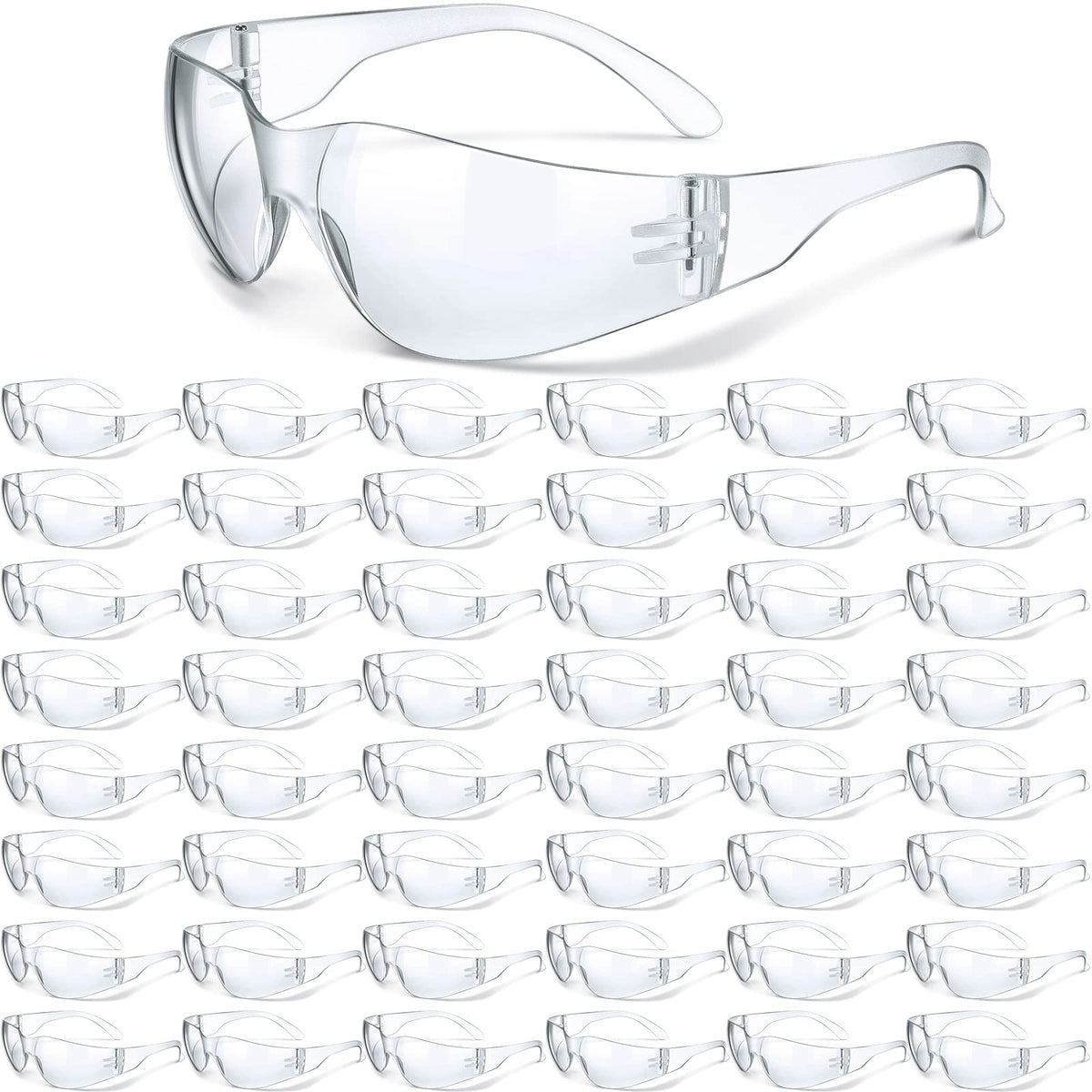 Weewooday 48pcs safety glasses pack with clear lenses for daily eye protection